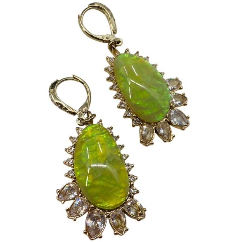 Chloe + isabel green gemstone drop earrings